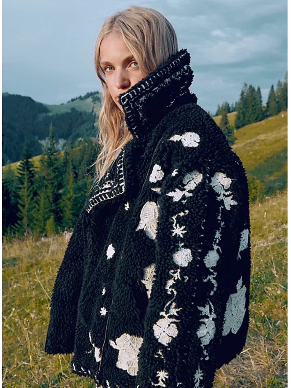 Free People Maya Embroidered Sherpa jacket - Picture 2 of 7